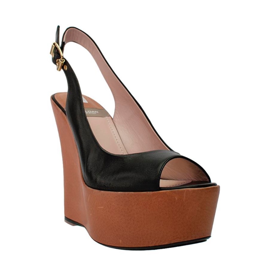 BALDAN Baldan Hi Wedge Leather Sling Women's Platform Sandals